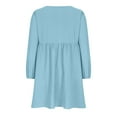 thumbnail image 4 of Ygbgbb Women's Elegant Casual Solid Color Long Sleeved Round Neck Dress (Sky Blue,L), 4 of 6