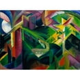 thumbnail image 2 of Franz Marc 14x11 Gold Ornate Wood Frame and Double Matted Museum Art Print Titled - Deer in the Monastery Garden (1912), 2 of 4