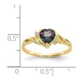 thumbnail image 3 of 10K Yellow Gold Ring Band Gemstone Diamond Round Mystic Fire Topaz Heart Multi-color, 3 of 5