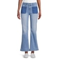 thumbnail image 5 of Time and Tru Women's Patch Pocket Flare Jeans, 5 of 6