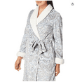 thumbnail image 2 of Ink + Ivy Womens Paisley Plush Long Sleeve Wrap Robe, 2 of 2