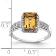 thumbnail image 3 of Sterling Silver Rhodium Diam. & Whiskey Quartz Ring (Size 8) Made In Thailand qr3055wq-8, 3 of 5