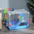 thumbnail image 2 of Pawhut 2-Level Hamster Cage Gerbil House Habitat Kit Small Animal Travel Carrier with Exercise Wheel, Play Tubes, Water Bottle, Food Dishes, & Interior Ladder, 2 of 10