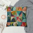 thumbnail image 2 of Creowell  Square Pillow Cushion Cover,Fashion Geometric Pattern in Mid-Century Modern Colors  Cushion Covers Home Decorative Throw Pillowcases, 2 of 5