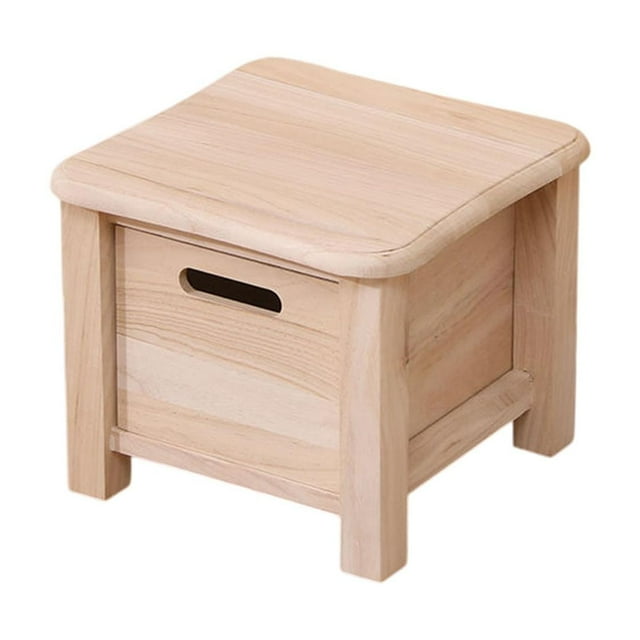 Reposapiés de madera con cajón reposapiés para habitaciones pequeñas en la mesita de noche 30cmx30cmx25cm