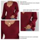 thumbnail image 4 of Jersey De Punto De Manga Larga Para Mujer Jersey Sexy Con Cuello En V Y Hombros Caídos Babydoll Suéter Con Manga De Linterna De Color Puro Prendas De Punto De Cintura Delgada, 4 of 6