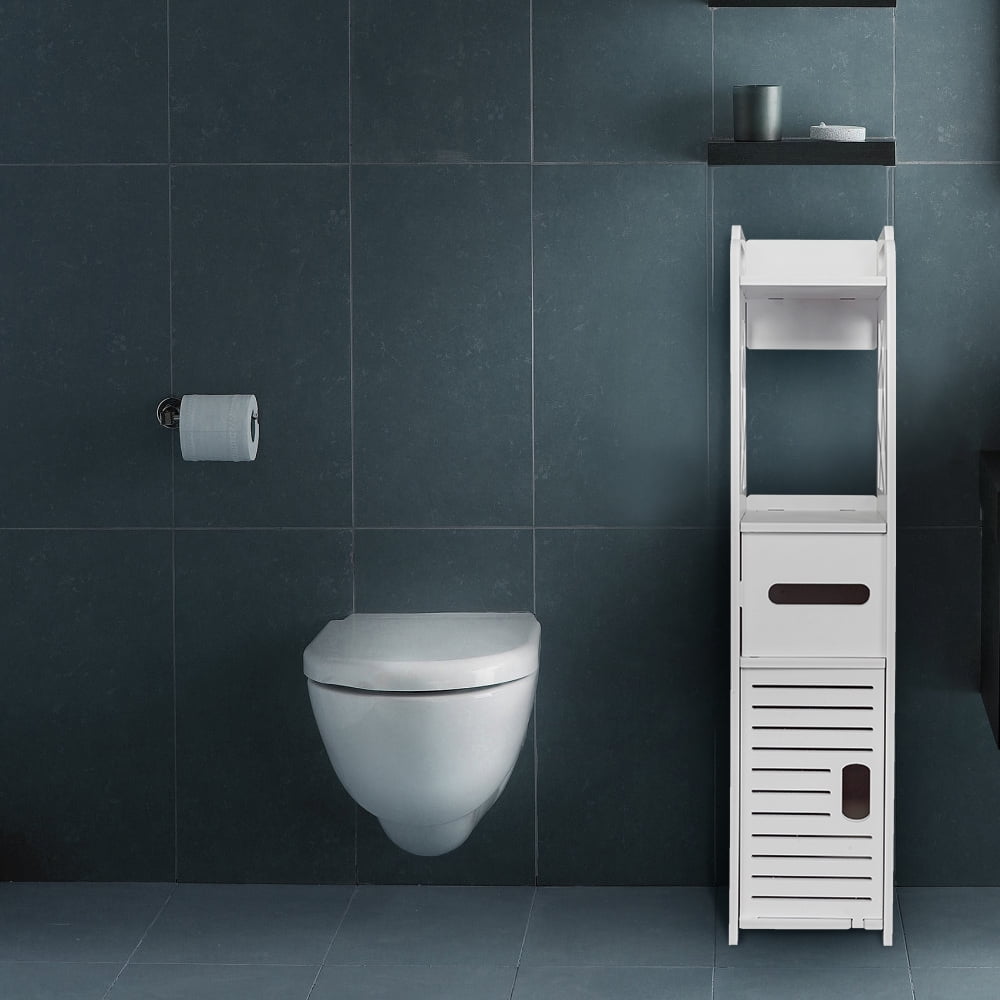 Bathroom Storage Shelf Drawer Multi Compartment Organizer Water Proof Anti Decay Anti Rot White
