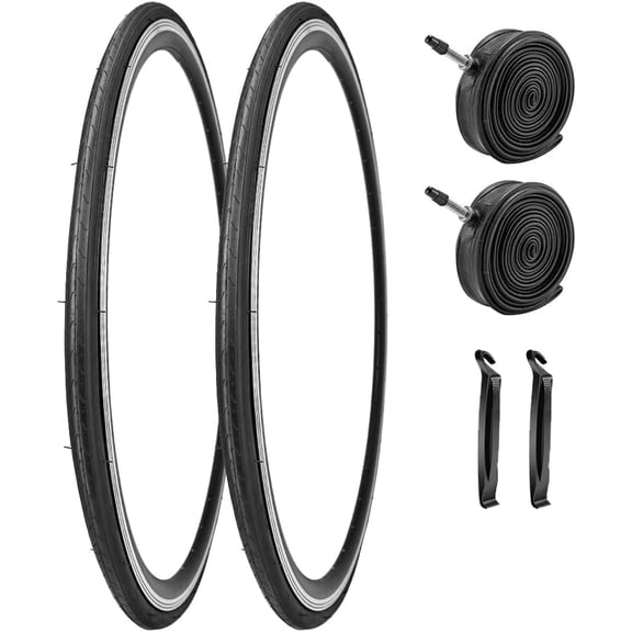 2 Pack 700x23C Bike Tires Inner Tubes Foldable Replacement for Road Bicycle