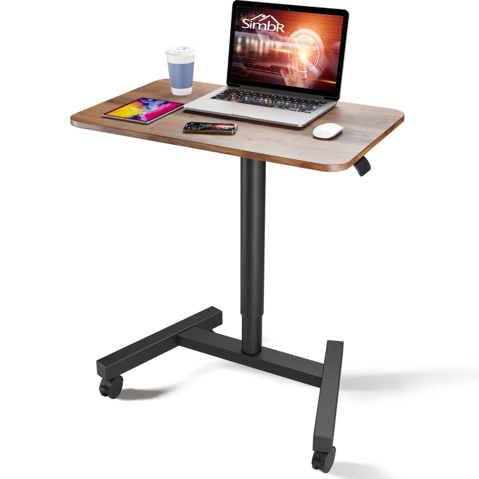 SIMBR Mobile Standing Desk 30 inch, Rolling Height Adjustable Stand up Desk from 29.3'' to 45