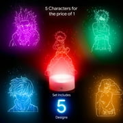 ARZN '5 in 1 3D Led Night Light Hero Academia Collection For Room Decor Boys Girls and Kids