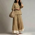 thumbnail image 5 of Iyufng Women's Summer Outfits 3/4-Sleeve V-Neck Top and Pants Set Relaxed and Casual 2 Piece Sets, 5 of 5