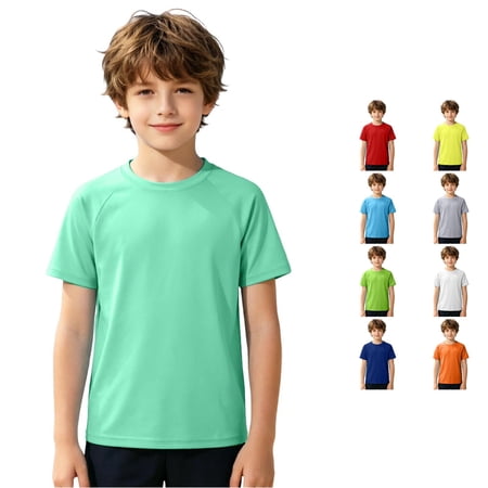 Boys Solid Color Summer Long Sleeve Rash Guard Swimwear Beach Sun Top Swim Bodysuit 7-8 Years