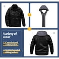 thumbnail image 4 of Chrisuno Men's Faux Leather Jacket Vintage Motorcycle Jacket Heat Winter Coat Black 2XL, 4 of 5