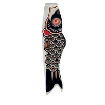 In the Breeze 4788 — Koi Fish Windsock, 36-Inch, Black, Koinobori Decoration, Garden Accent