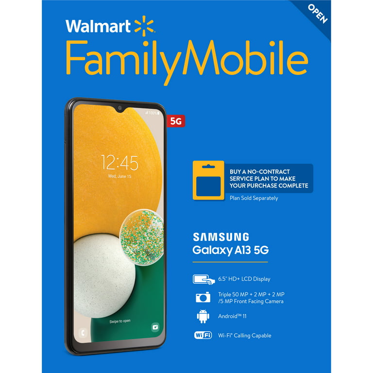 Walmart Family Mobile Samsung Galaxy A23 5G, 64GB, Black- Prepaid  Smartphone [Locked to Walmart Family Mobile]