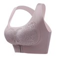 thumbnail image 2 of CHOK Women‘s Full Figure Front Closure Wirefree Jacquard Back Support Posture Bras Gray 2XL, 2 of 6