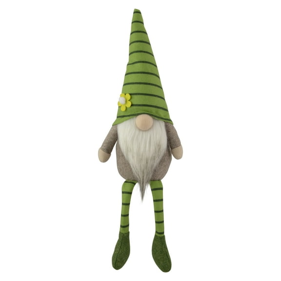 Northlight Striped Gnome with Crossed Legs - 16" - Green