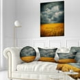 thumbnail image 3 of Designart Stormy Clouds Over Wheat Field - Landscape Printed Throw Pillow - 12x20, 3 of 5