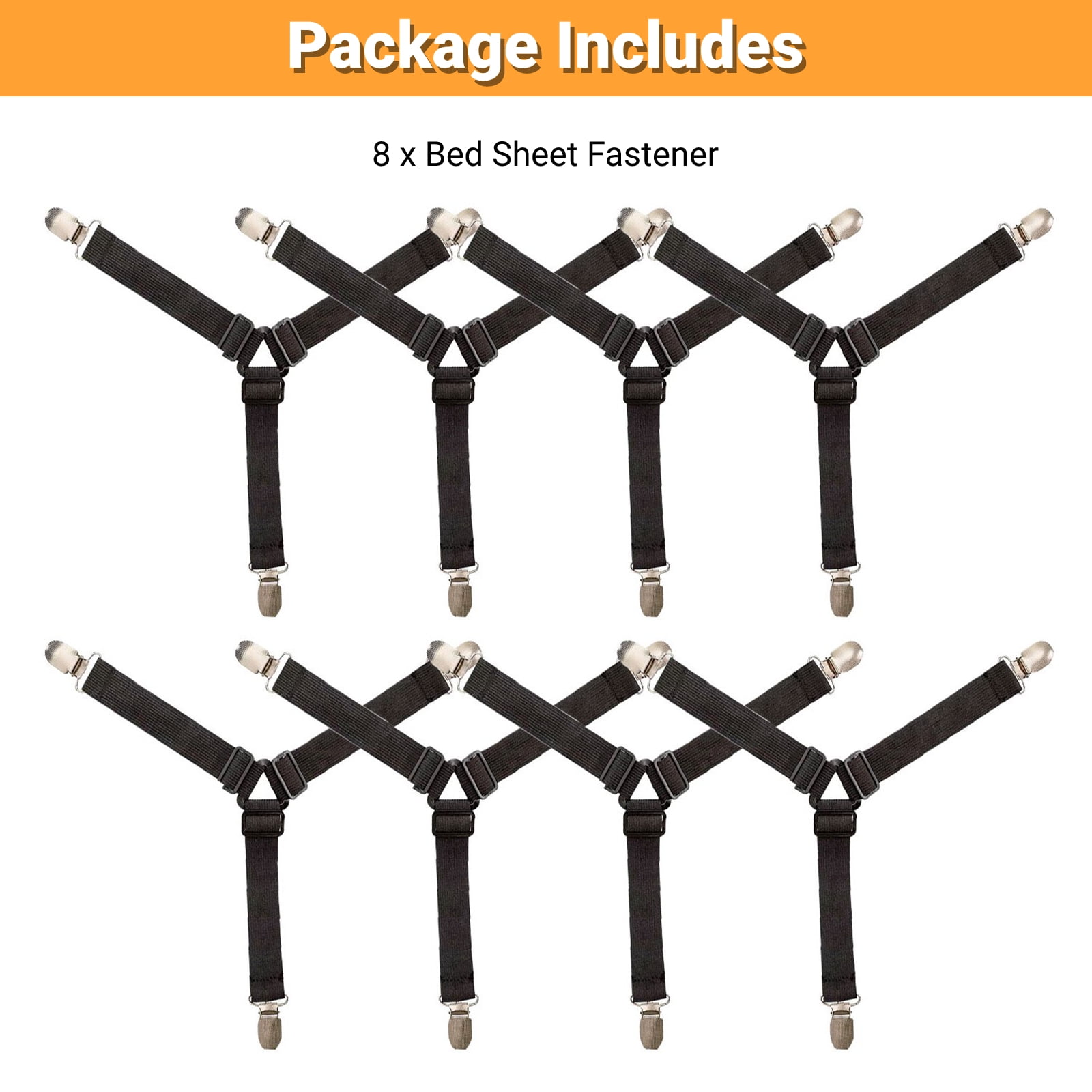 8/4/1 Pcs Clips For Bed Mattress Triangle Sheet Clips Target Grippers Straps  Suspender Elastic Fastener Holder