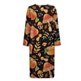 thumbnail image 5 of Xoenoiee Pumpkin Mushroom Leaves Print Women Zipper Robes Full Length Nightgown Thanksgiving Bathrobe Lightweight House Coat with Pockets Long Sleeves Loungewear, Size M, 5 of 7
