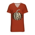 thumbnail image 2 of VKOYWKM Women's Thanksgiving V Neck Shirts Fall Tops Thanksgiving Pumpkin Graphic Tees Short Sleeve Thankful Blessed T-Shirts Cute Holiday Top Halloween Shirts, 2 of 4