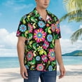 thumbnail image 5 of Balery Vector Mexican Otomi Style Bright Print Men's Hawaiian Shirts Short Sleeve Beach Shirt Relaxed Fit Vacation Button Down Shirts-3X-Large, 5 of 9
