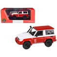 thumbnail image 4 of 2014 Toyota Land Cruiser 71 SWB (Short Wheel Base) Red and White "2023 Auto Salon" 1/64 Diecast Model Car by Paragon Models, 4 of 4