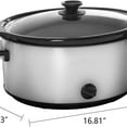 thumbnail image 4 of Slow Cooker Oval Manual Pot Food Warmer with 3 Cooking Settings, Stainless Steel, 4 of 5