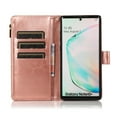 thumbnail image 6 of Allytech Galaxy Note 10+ Case, Note 10 Plus Case,PU Leather Zipper Wallet Case 9 Cards Holder Hand Wrist Strap Stand Shockproof Protective Flip Case Cover for Samsung Galaxy Note 10 Plus 6.8" -Rosegol, 6 of 8