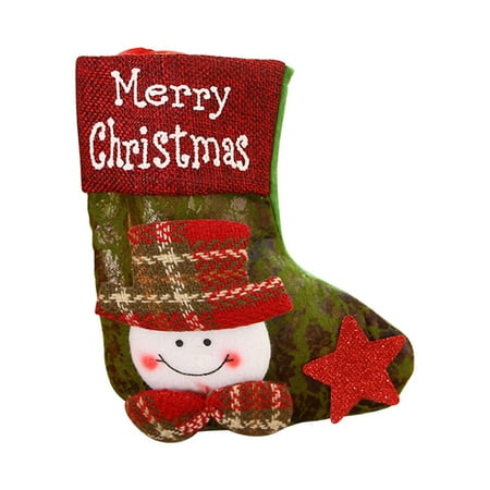 

Children s Gift Christmas Tree Decoration Pendant Small Imitation Leather Retro Printed English Christmas Socks large christmas decorations home decoration decoration