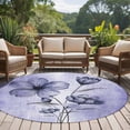 thumbnail image 4 of Round Rugs 5Ft, Purple Floral Round Area Rug Washable Indoor Throw Carpet, Vintage Botanical Gradient Pastel Painting Soft Non Slip Circle Rug for Cabinet Bathroom Home Decor Aesthetic, 4 of 8