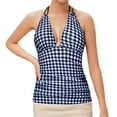 thumbnail image 1 of MKLEKYY Haut de Tankini pour Femme Sans Bas, Haut de Maillot de Bain à Col en V, 1 of 3