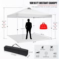 thumbnail image 5 of COBIZI 10x10 EZ Pop up Canopy Gazebo with Sidewalls,Pop up Canopy Tent Instant Shelter for Outdoor Party Camping Backyard Beach with Air Vent ,Carry Bag,Stakes,Ropes,White, 5 of 9