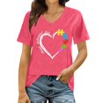 thumbnail image 2 of Women's Short Sleeve T-shirt Awareness Shirt For Women I Wear Blue Tshirt Mom T Shirt Puzzle Piece Short Sleeve Tops,Pink Women's Short sleeve T-shirt XXL, 2 of 4