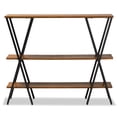 thumbnail image 3 of Baxton Studio Walnut Brown Finished Wood and Black Finished Metal Console Table, 3 of 10