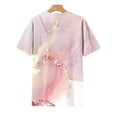 thumbnail image 4 of Fiudx Ofertas Flash Del Día Camiseta Estampada a La Moda para Mujer, Blusa de Manga Corta, Tops Informales con Cuello Redondo, 4 of 5