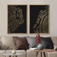 thumbnail image 3 of IDEA4WALL Framed Canvas Print Wall Art Set Gold & Black Dark Wood Rings Landscape Abstract Modern Art Minimalist Chic Relax/Calm for Living Room, Bedroom, Office - Natural 16"x24"x3, 3 of 5