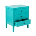 thumbnail image 3 of Webb 3-Drawer Wooden Nightstand by East at Main - Turquoise Solid Wood Accent Table / End Table with Black Accents (19x15x23), 3 of 7