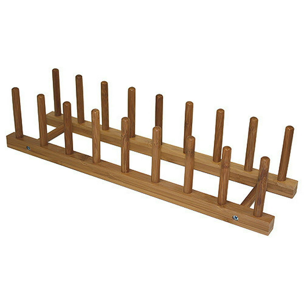 Simply Bamboo Brown Plate Rack - 17
