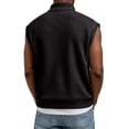 thumbnail image 3 of LTTVQM Mens Waffle Cut Off Shirts 2026 Quarter Zip Pullover Tank Tops Summer Casual Gym Muscle Sleeveless Shirts Black 3XL, 3 of 3