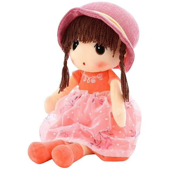 Rag Dolls for Girls,Plush Baby Doll Girl for Kids, 17.7 Sweetheart Soft Baby Doll Cloth Dolls,Plush Stuffed Toy with Hat Skirt Plush Toy Baby Girls Sleeping Partner Doll Xmas Birthday Gift