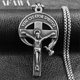 thumbnail image 2 of Vintage VENI CREATOR SPIRITUS Crucifix Cross Pendant Necklace Stainless Steel Grunge Male Chain Necklaces Jewelry collar, 2 of 5