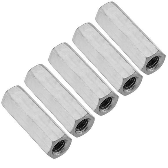 5pcs M12 Carbon Steel Screw Zinc Elongated Hexagonal Nut Screw Screw Wire Connecting Rod Connecting Cap Joint Nut