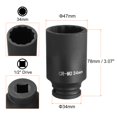 thumbnail image 2 of Uxcell 2Pcs 6-Point Deep Impact Socket 1/2 Inch Drive 34mm Metric Chrome Molybdenum Alloy Steel Spindle Axle Nut Impact Socket, 2 of 6