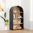 thumbnail image 6 of Topcobe 4-Section Black Curved Bookcase, 43-Inch Tall Storage Bookshelf with Adjustable Shelves, 6 of 15