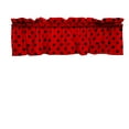 thumbnail image 2 of cotton polka dots window valance 58 wide black on red, 2 of 2