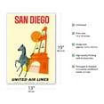 thumbnail image 2 of San Diego California - Zebra - San Diego Zoo - Balboa Park - United Air Lines - Vintage Airline Travel Poster c.1965 - Master Art Print (Unframed) 13in x 19in, 2 of 4