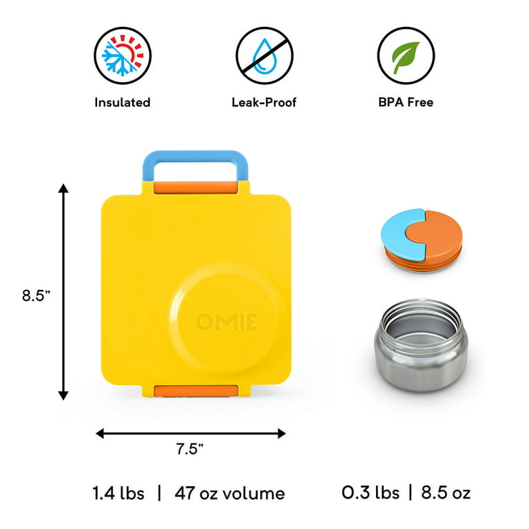OmieBox Bento Box for Kids - Insulated Bento Lunch Box with Leak Proof  Thermos Food Jar - Meadow 