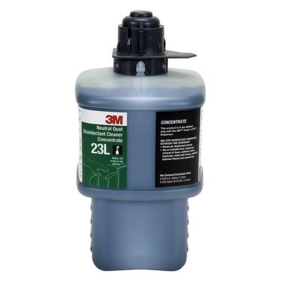 3M 23L Neutral Quat Disinfecting Cleaner , 2L Bottle , Lemon , Blue