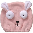thumbnail image 3 of Gorro para secar el cabello con forma de conejito para mujer, bonita toalla para secar el cabello con fibra ultrafina de absorción rápida, gorro de ducha de vellón coral para niños, 3 of 5